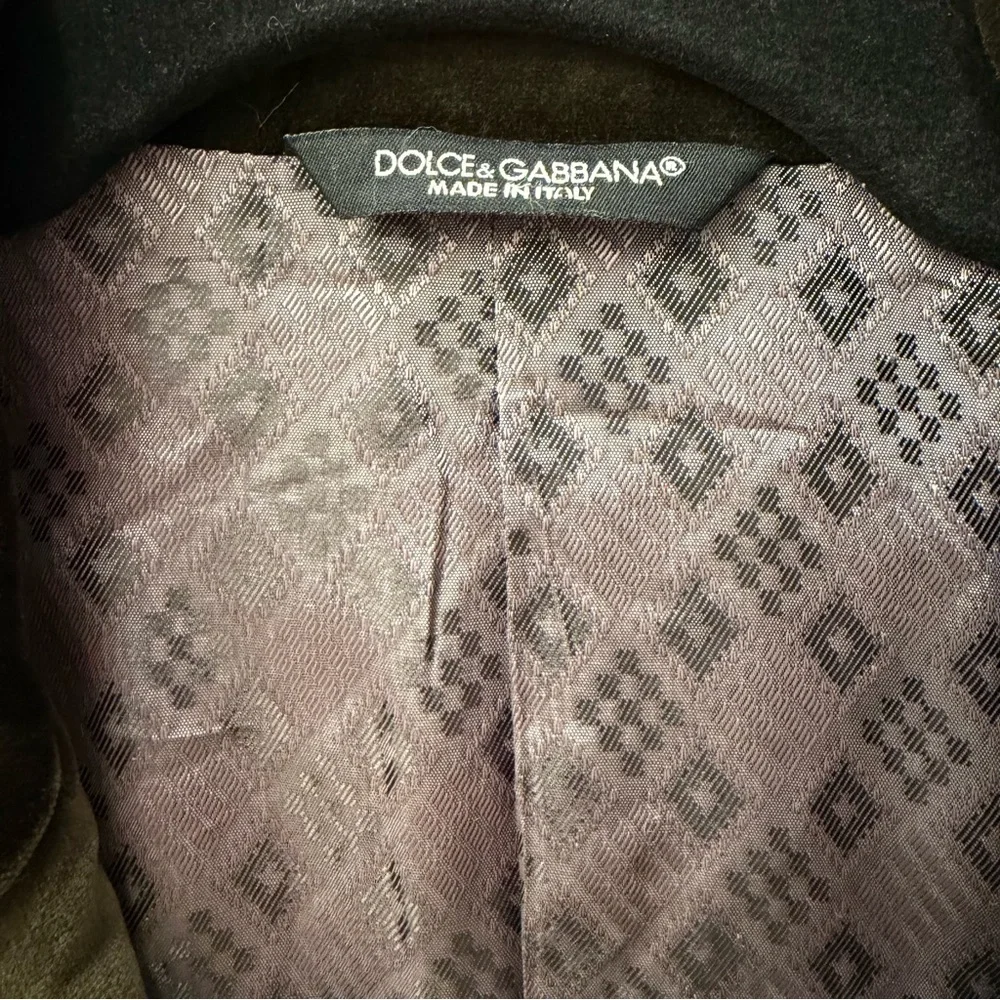 Vintage Dolce & Gabbana Men's Olive Blazer‎ | Cotton Suede | Size 44
